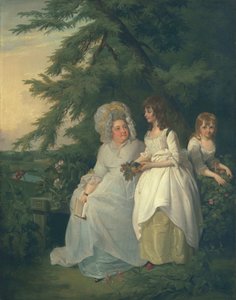 Mary Margaret Wood and two of her daughters, 1787 by Francis Wheatley